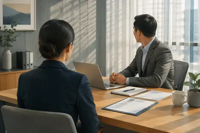 Formal Job Interview in Modern Office