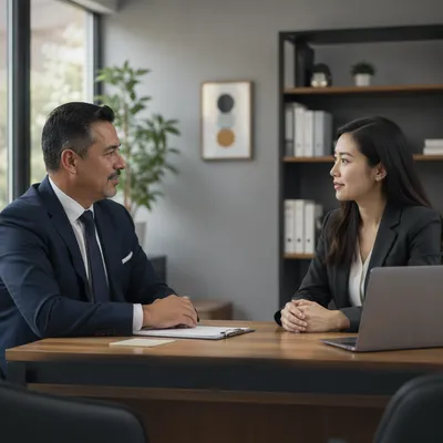 Formal Job Interview in Modern Office