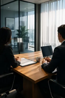 Formal Job Interview in Modern Office
