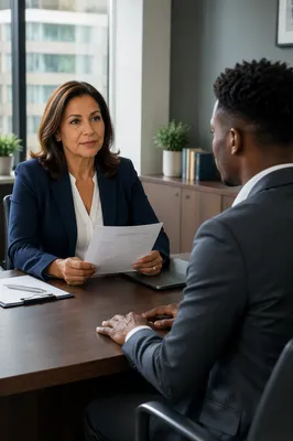 Formal Job Interview Across Office Desk