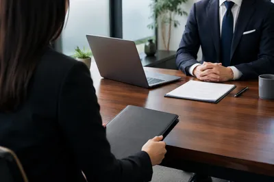Formal Job Interview Across Office Desk