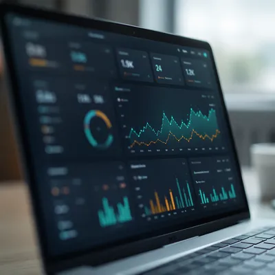 Modern Analytics Dashboard on Laptop Screen