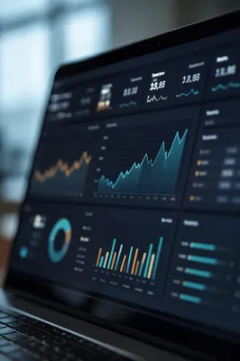 Modern Analytics Dashboard on Laptop Screen