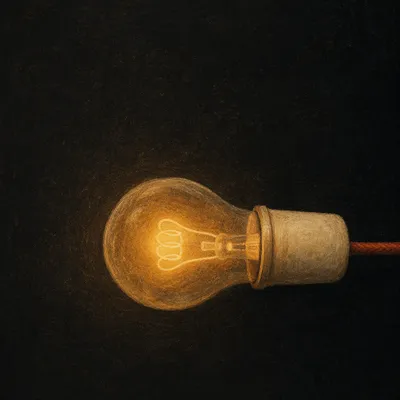 Glowing Vintage Lightbulb Innovation Concept