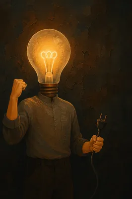 Glowing Lightbulb Head Business Idea Concept