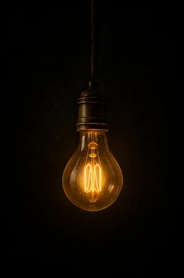 Glowing Vintage Lightbulb Business Idea Concept