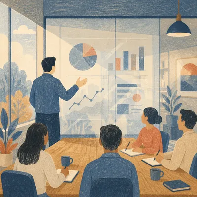 Business Presentation in Modern Conference Room