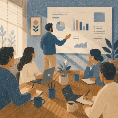 Business Presentation in Modern Conference Room