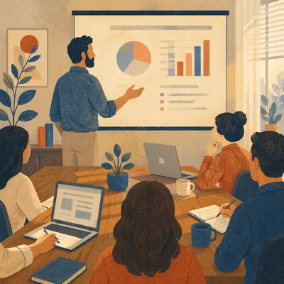 Man Presenting to Team in Conference Room