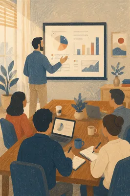 Business Presentation in Modern Conference Room