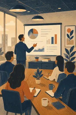 Business Presentation in Modern Conference Room