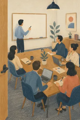 Man Presenting to Team in Conference Room