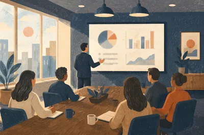 Business Presentation in Modern Conference Room