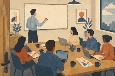 Business Presentation in Modern Conference Room
