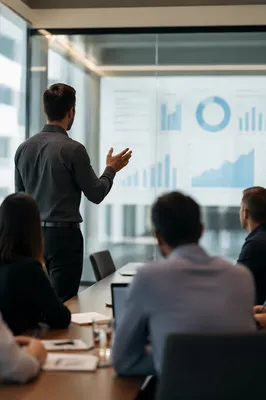 Man Presenting to Team in Conference Room