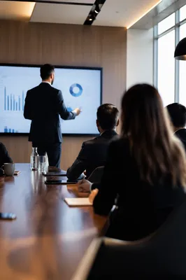Business Presentation in Modern Conference Room