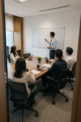 Business Presentation in Modern Conference Room