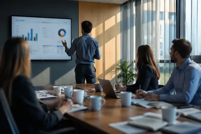 Business Presentation in Modern Conference Room