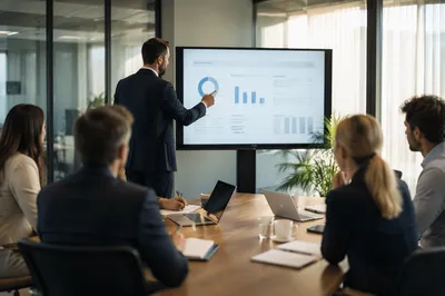 Man Presenting to Team in Conference Room