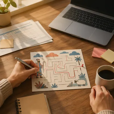 Maze Puzzle on Desk for Problem Solving