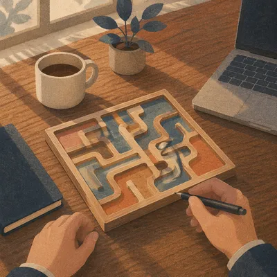 Maze Puzzle on Executive Desk