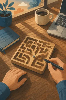 Wooden Maze Puzzle for Business Decisions