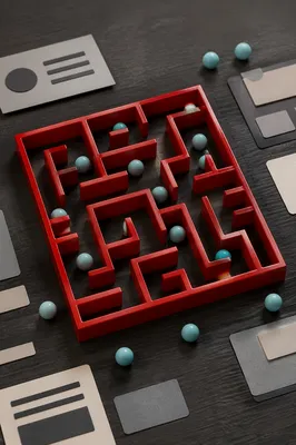Red Maze Puzzle for Business Strategy