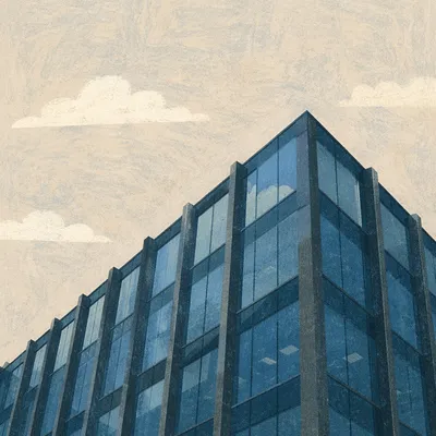 Modern Glass Office Building Facade