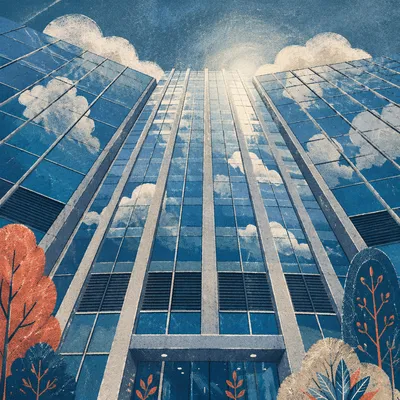 Modern Glass Office Tower Facade
