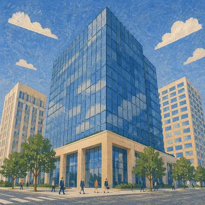 Modern Glass Office Tower Exterior