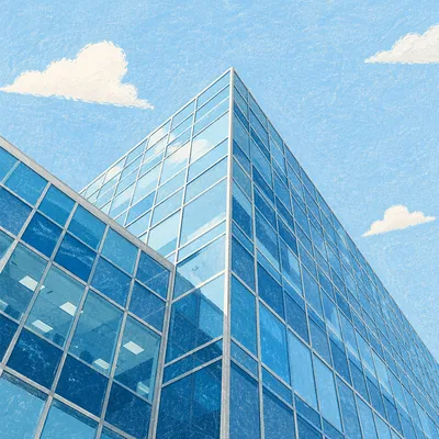 Modern Glass Office Tower Perspective