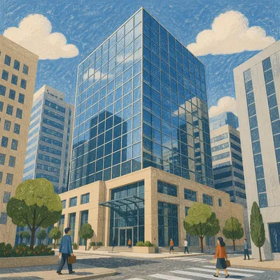 Modern Glass Office Tower Exterior