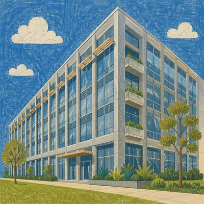 Modern Glass Office Building Exterior