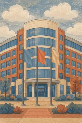 Modern Glass Office Building Facade
