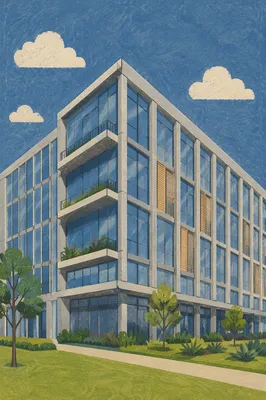 Modern Glass Office Building Exterior