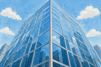 Modern Glass Office Tower Facade