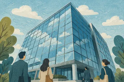Modern Glass Office Tower Exterior View