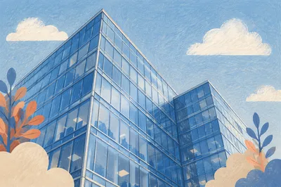 Modern Glass Office Tower Exterior View