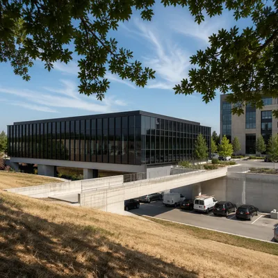Modern Glass Office Complex Exterior