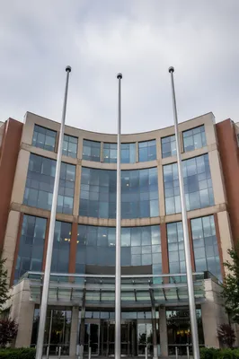Modern Glass Facade Corporate Office Exterior