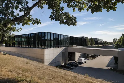 Modern Glass Office Complex Exterior