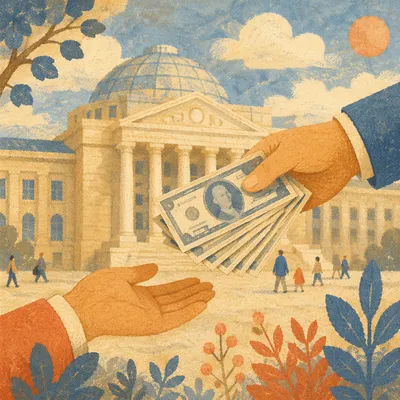 Cash Handoff Outside Civic Financial Building
