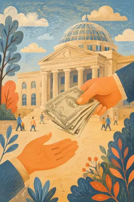 Cash Handoff Outside Civic Finance Building