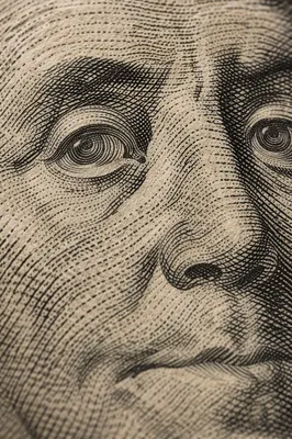 Macro Engraved Currency Portrait Detail