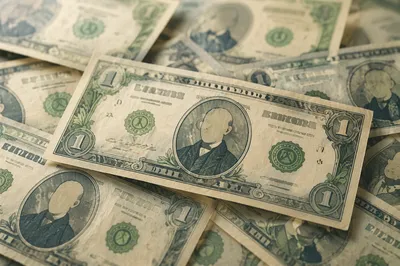 Scattered Dollar Bills Business Background
