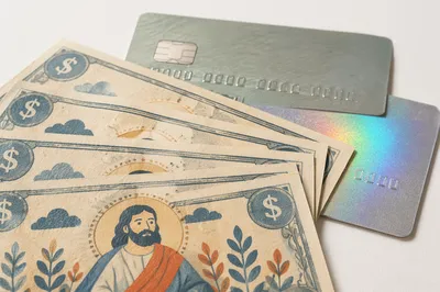 Dollar Bills and Payment Cards Closeup
