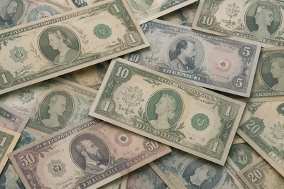 Abstract Dollar Bills Business Finance Flat Lay