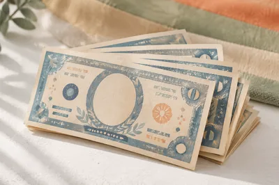 Close-Up Prop Dollar Bills on White Table