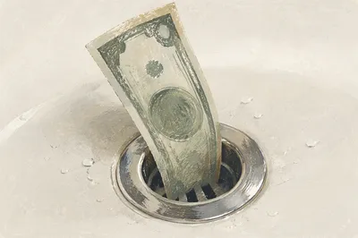 Money Disappearing Down Chrome Drain