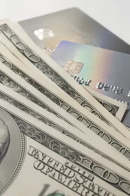 Dollar Bills and Payment Cards Closeup